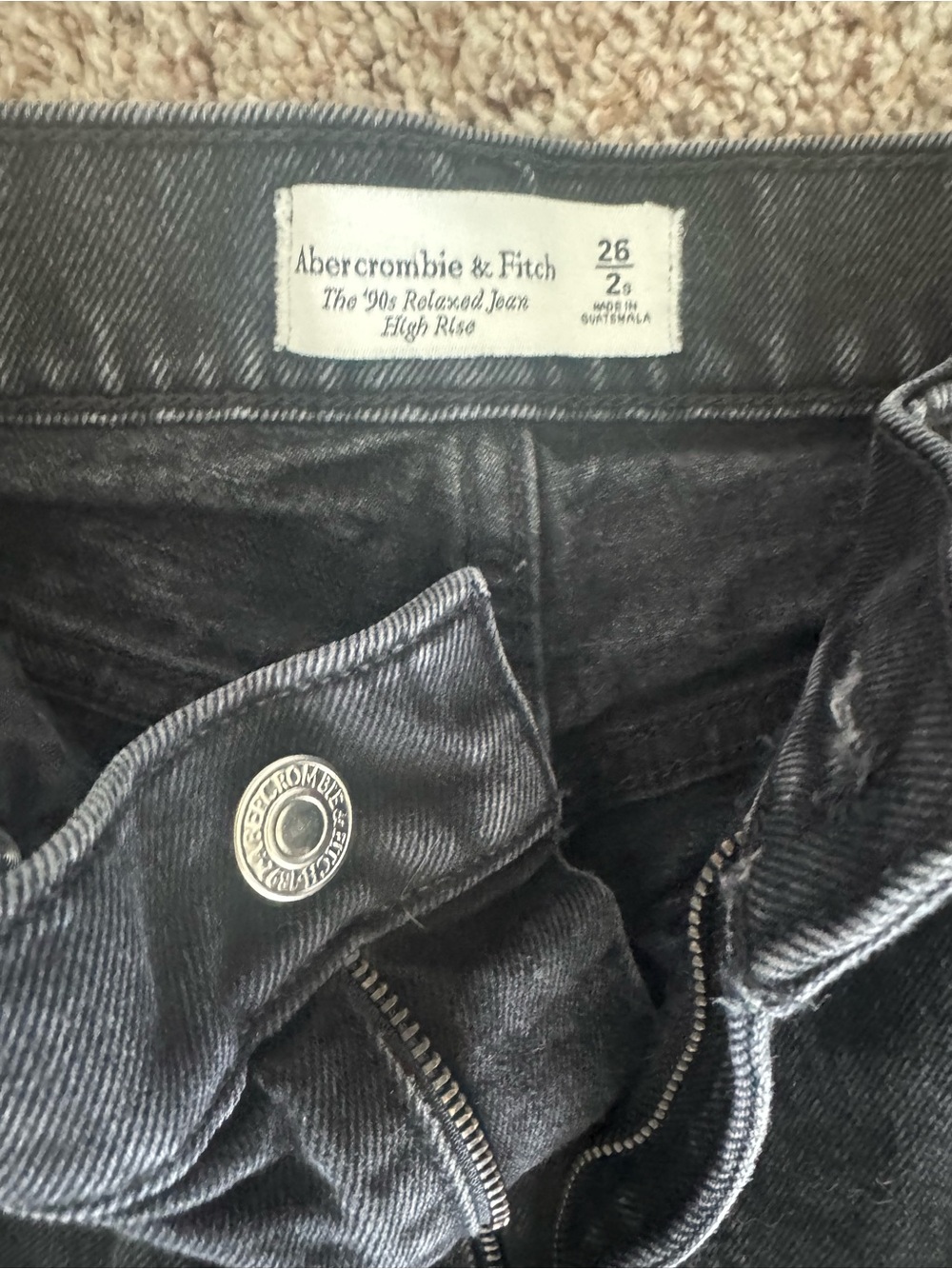 Abercrombie & Fitch Men's Relaxed Jeans - Black Wash